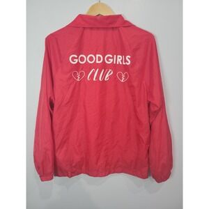 Cold Crush Women Red "Good‎ Girls Club" Lightweight Snap Button Jacket Size M